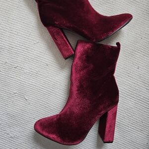 Womens Velvet Booties Size
